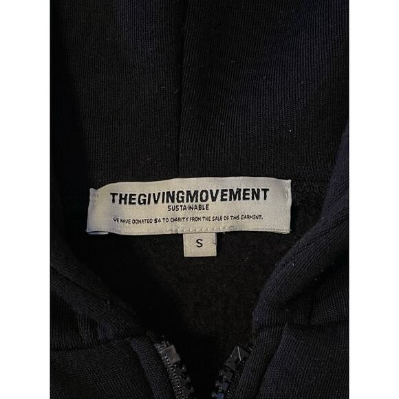 Womens Essentials The Giving Movement Black Cropped Full Zip Up Hoodie‎ Size S - Picture 4 of 7
